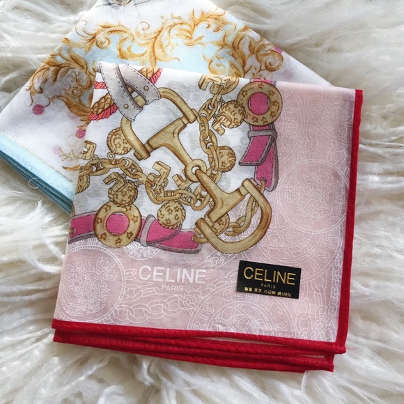 Vintage Celine Paris ruby red handkerchief - Picture 1 of 6